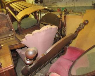 Garage Full of Antique Furniture! We Will Have It All Unstacked & On Display By Auction Morning! Who Knows What We Will Find In Here!!