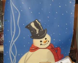 Vintage Snowman Door Poster