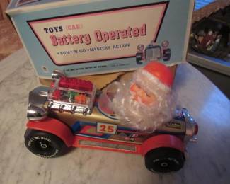 Vintage Santa Toy Car
