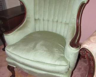 Pair of Parlor Chairs w/Claw & Ball Feet