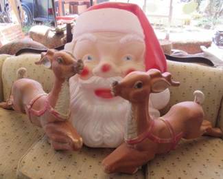 Vintage Santa & Reindeer Decor
