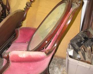 Garage Full of Antique Furniture! We Will Have It All Unstacked & On Display By Auction Morning! Who Knows What We Will Find In Here!!