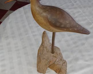 Carved wooden bird / decoy / sculpture signed by artist
