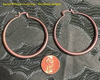 TIFFANY and Company Elsa Peretti hoop earrings.  sterling silver, look these up on the Bay!!