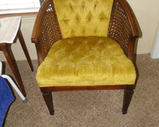 Vintage gold tufted chair