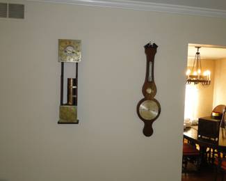 Clock on the left, Barometer on the right
