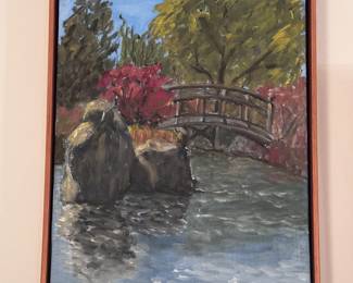 The bridge at Missouri Botanical Gardens by Lew Thomas