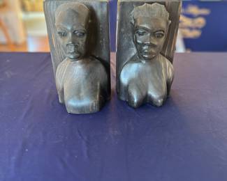 Vintage hand carved bookends...