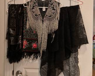 pretty lace and beaded shawls