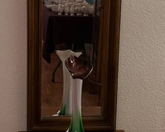 UNIQUE! very narrow lighted display cabinet with mirror
