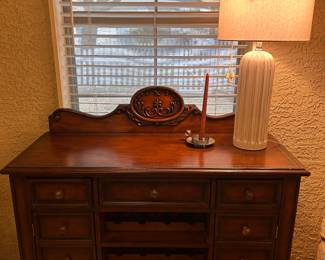 lovely, small buffet with wine rack