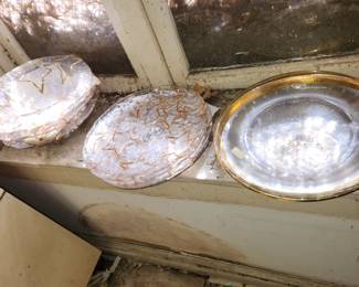 Pier 1 glass serving platters