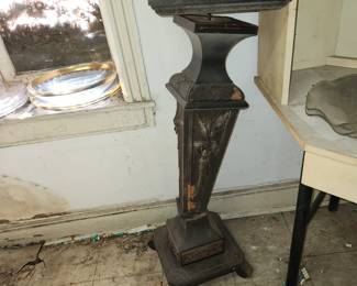 Antique carved plant stand. Obviously needs repair