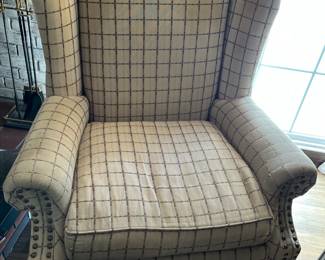 Overstuffed Upholstered Armchair in Family Room