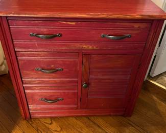 Vintage Red Commode,Small Dresser