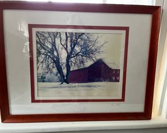 Barn in Winter Framed & Matted Print