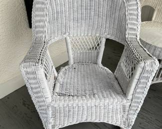 White Wicker Rocker 2 of 2