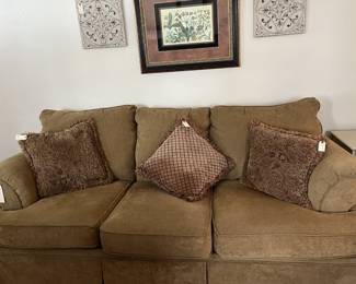 Living Room Sofa & Pillows & Wall Art
