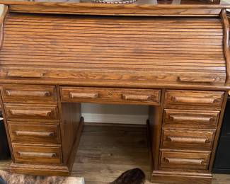 Oak roll top desk