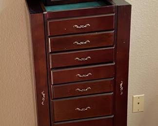 Cherry wood jewelry cabinet
