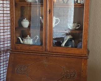 Anitique oak secretary with bookcase