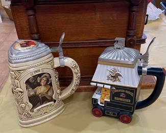 Budweiser beer steins