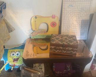 Several sewing baskets