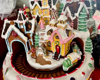 Fiber Optic animated Gingerbread Village