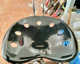 Shop chair with tractor seat and back
