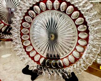 Collection of Westmoreland Ruby Red serving plates