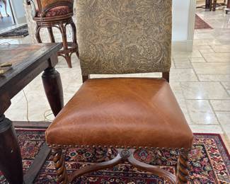 Set of 8 barley twist leg chairs