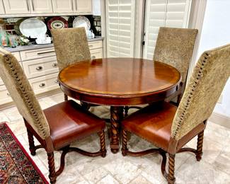 52" breakfast/dining barley leg set