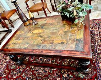 Large slate top coffee table
