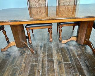 Double pedestal table base