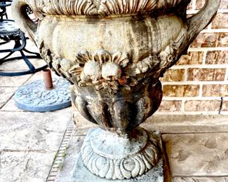 Large pair of concrete urns