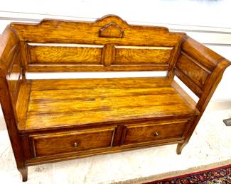 Wood bench with storage imported from India