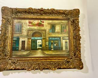 Paris bistro scene oil