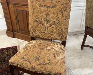 Set of 8 richly upholstered armless chairs