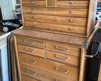 Vintage machinist felt lined Cabinet top and Bottom 