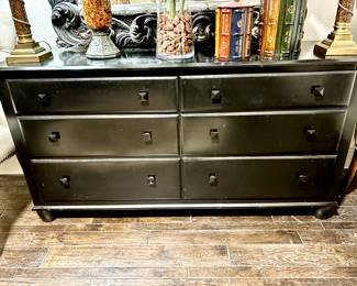Handsome black 6 drawer dresser