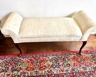 Cream upholstered bench