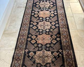9' black wool runner
