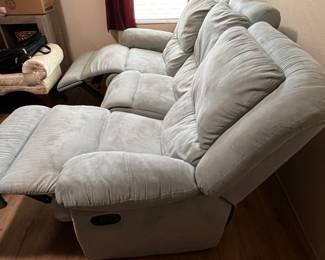 Light Blue Recliner Sofa