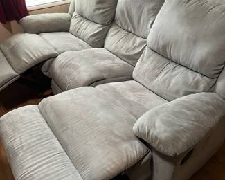 Light Blue Recliner Sofa