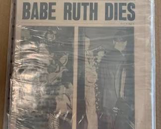BABE RUTH Newspaper