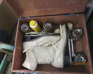 Vintage roller skates in case.