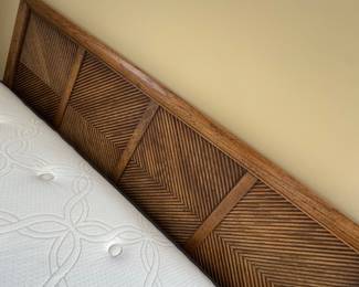 vintage queen sized headboard and new mattress and box springs