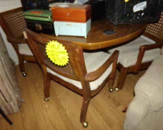 Game Table with Four matching Mobile Chairs -  Lots of Jewelry to choose from