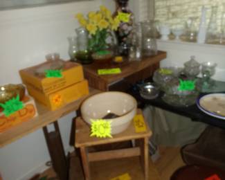 Side Tables - Mobile Tables - Crock Bowl - Lamps