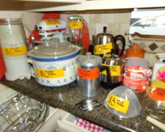 Kitchen Aid Mixer and Items with it - Coffee Pots - Slow Cookers - Tea Maker - More of Everything